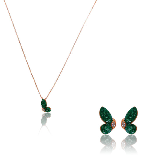 Emerald Butterfly Chain Set