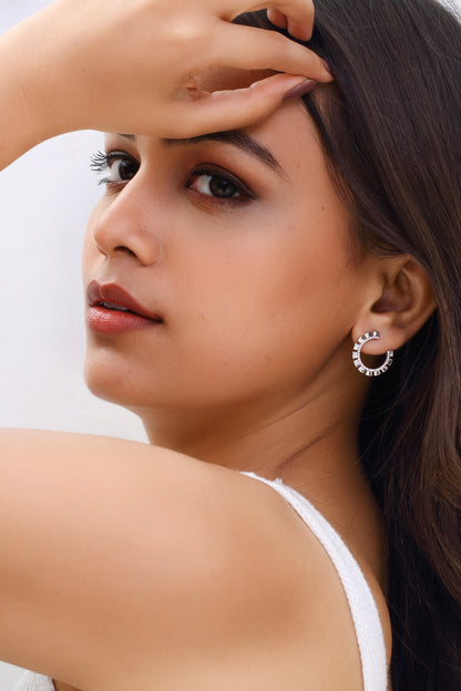 Faceted Arc Earrings