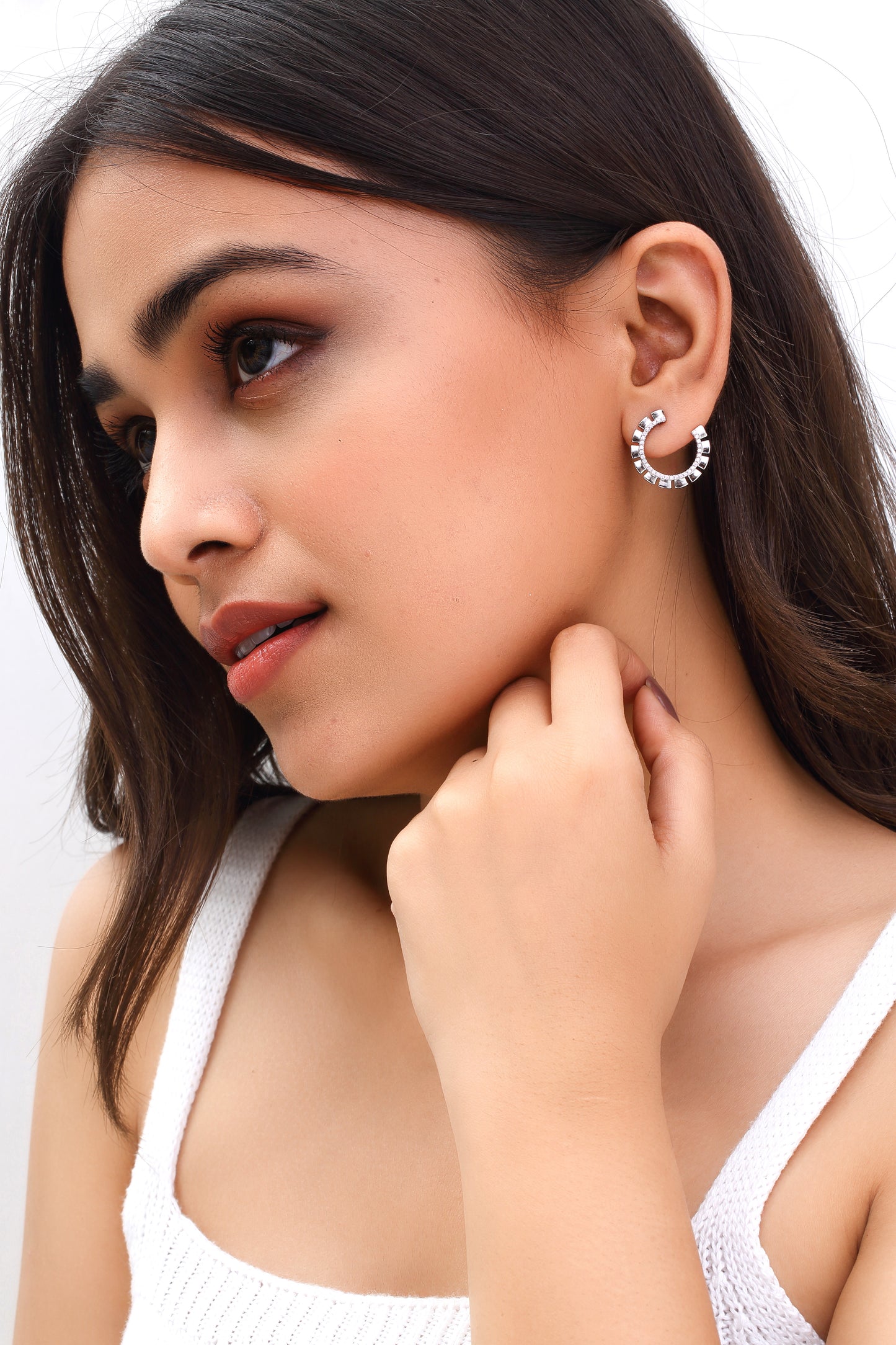 Faceted Arc Earrings