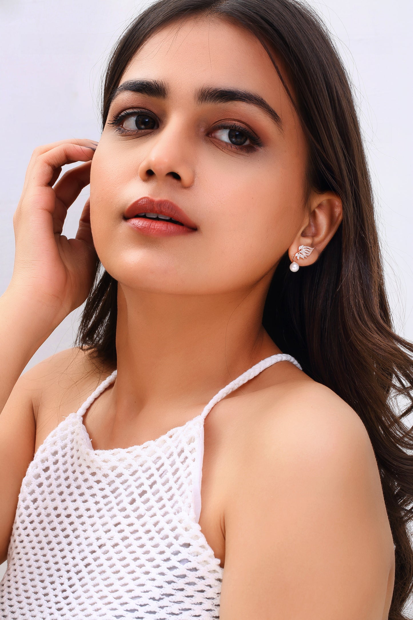 Silver Radiance Pearl Drop Earrings