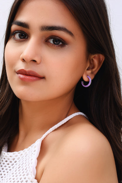 Lilac Sparkle Hoop Earrings