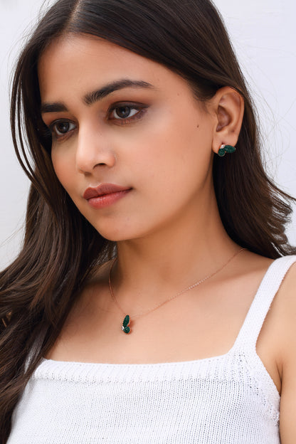 Emerald Butterfly Chain Set