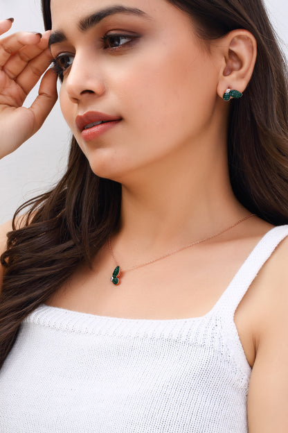 Emerald Butterfly Chain Set