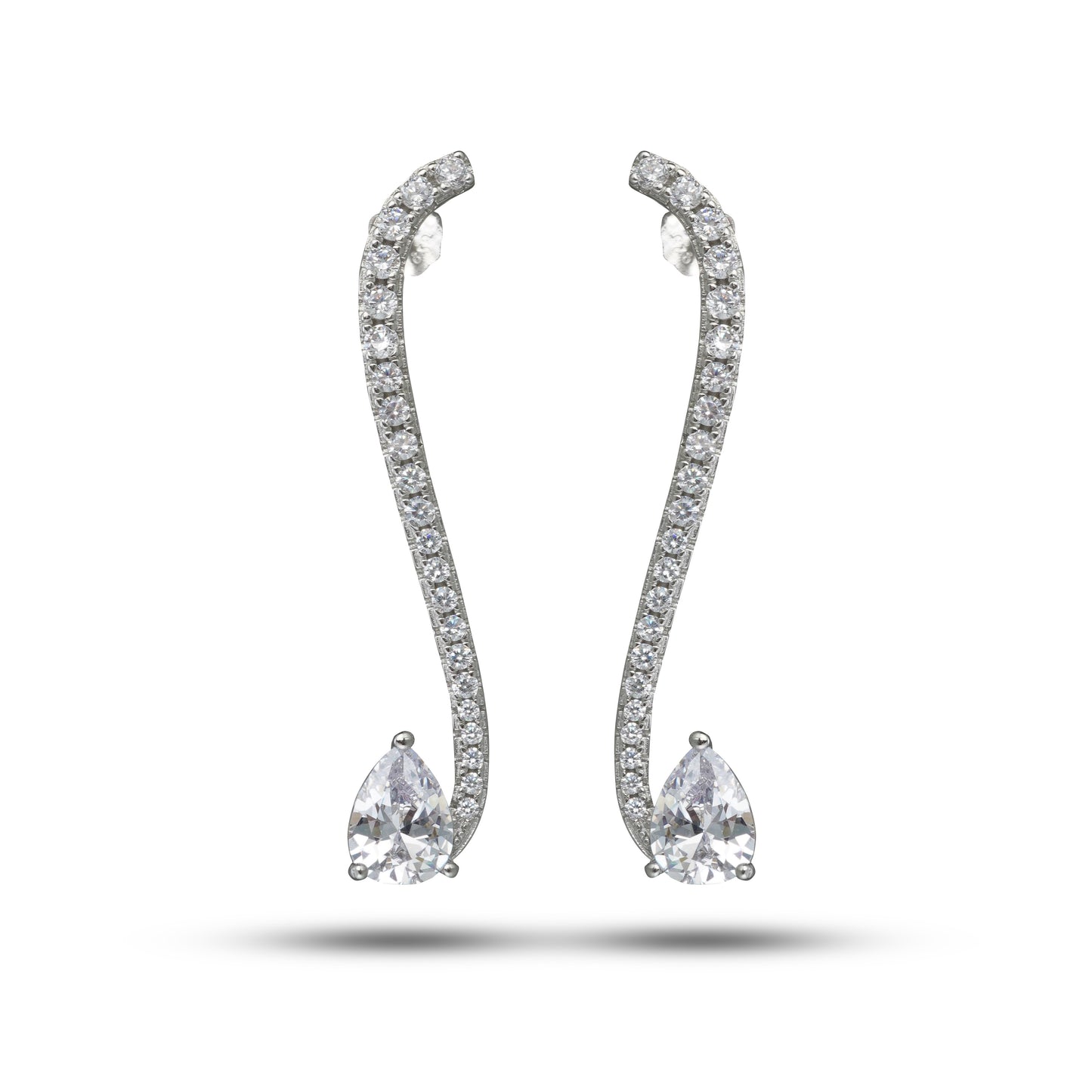 Swan Curve Teardrop Earrings