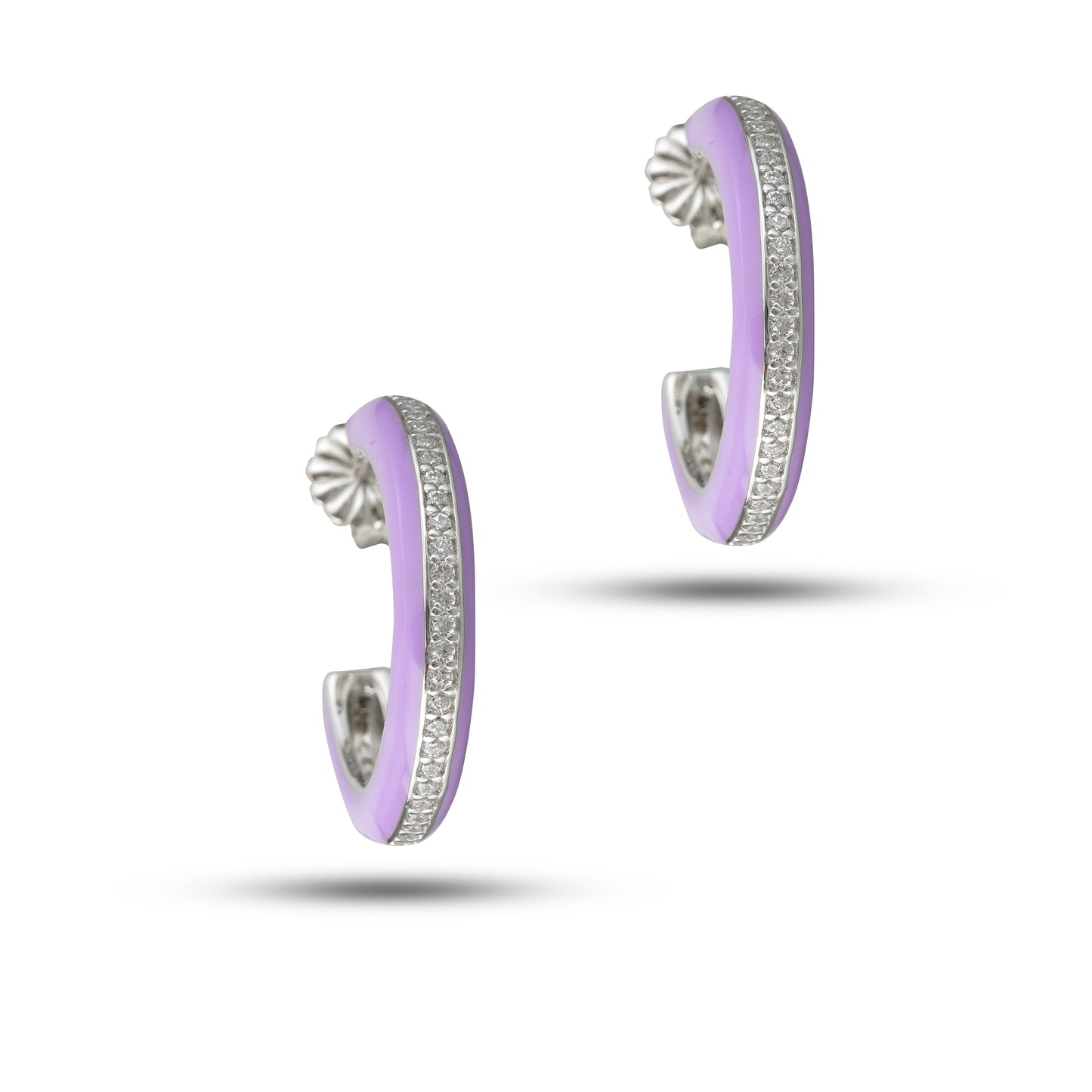 Lilac Sparkle Hoop Earrings
