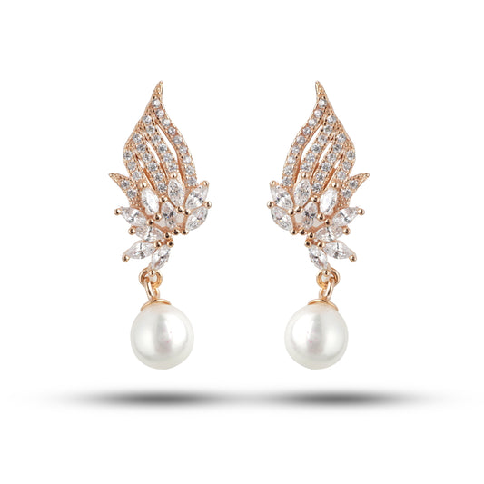 Silver Radiance Pearl Drop Earrings