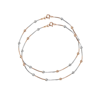 Dual Tone Beaded Anklets