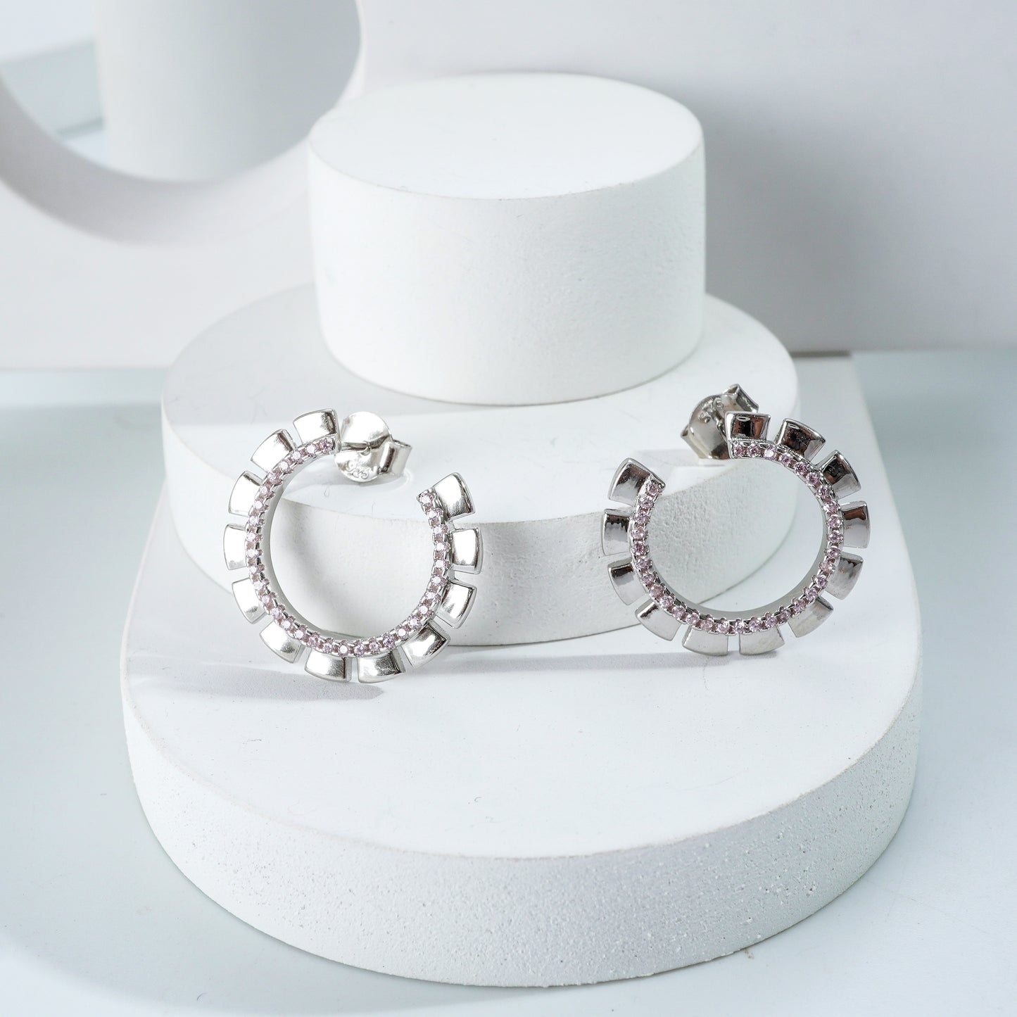 Faceted Arc Earrings