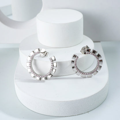 Faceted Arc Earrings