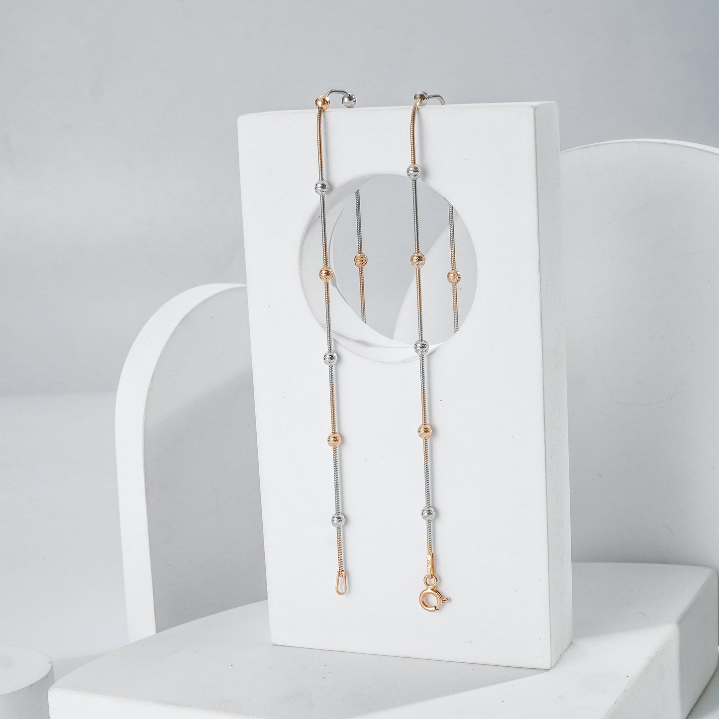 Dual Tone Beaded Anklets